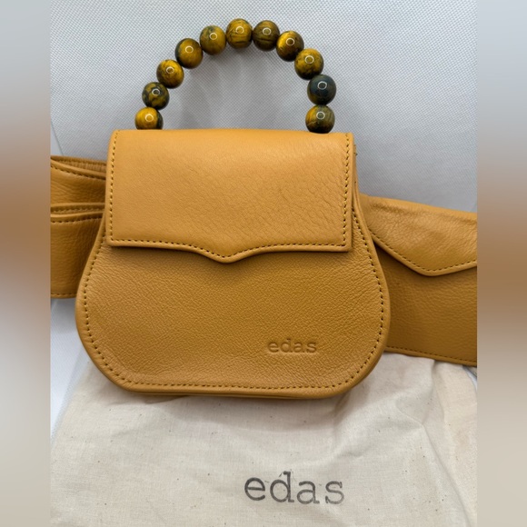 Edas Mini Leather Belt Bag, Mustard Yellow, Never Used - Picture 1 of 6